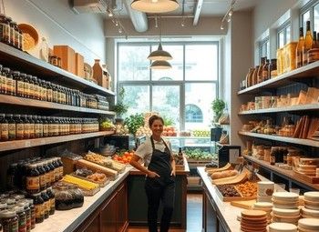 Фото Лавка с деликатесами в проходимом месте
